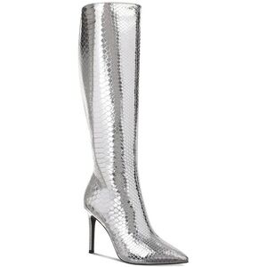 INC International Concepts Metallic Silver Heeled Boots
